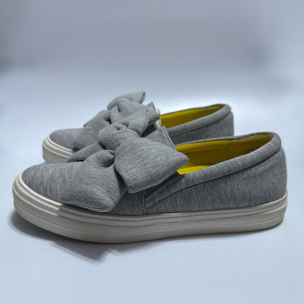 Nine West Womens 8.5M Onosha Slip On Sneaker Bow Platform Gray - Picture 5 of 7